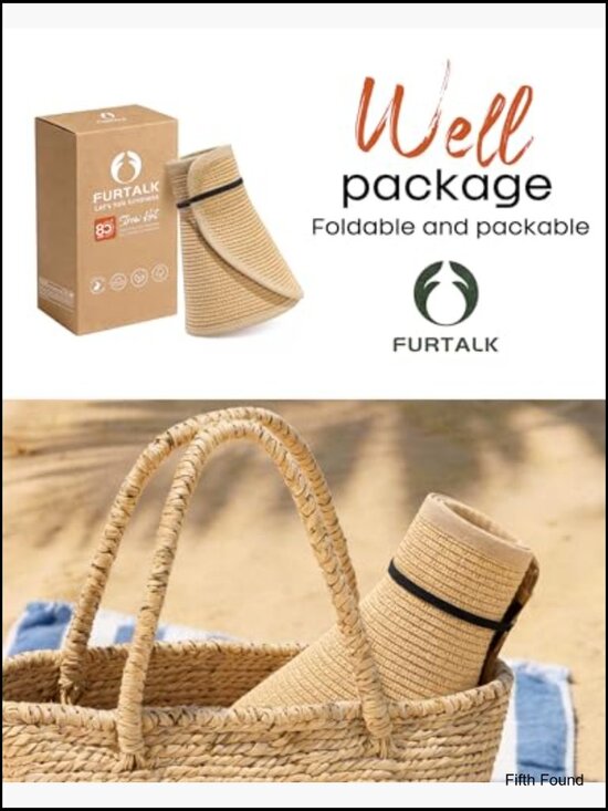 Wide Brim Sun Hat Foldable UPF 80+ Beach Visor Ponytail Opening Adjustable main image 3